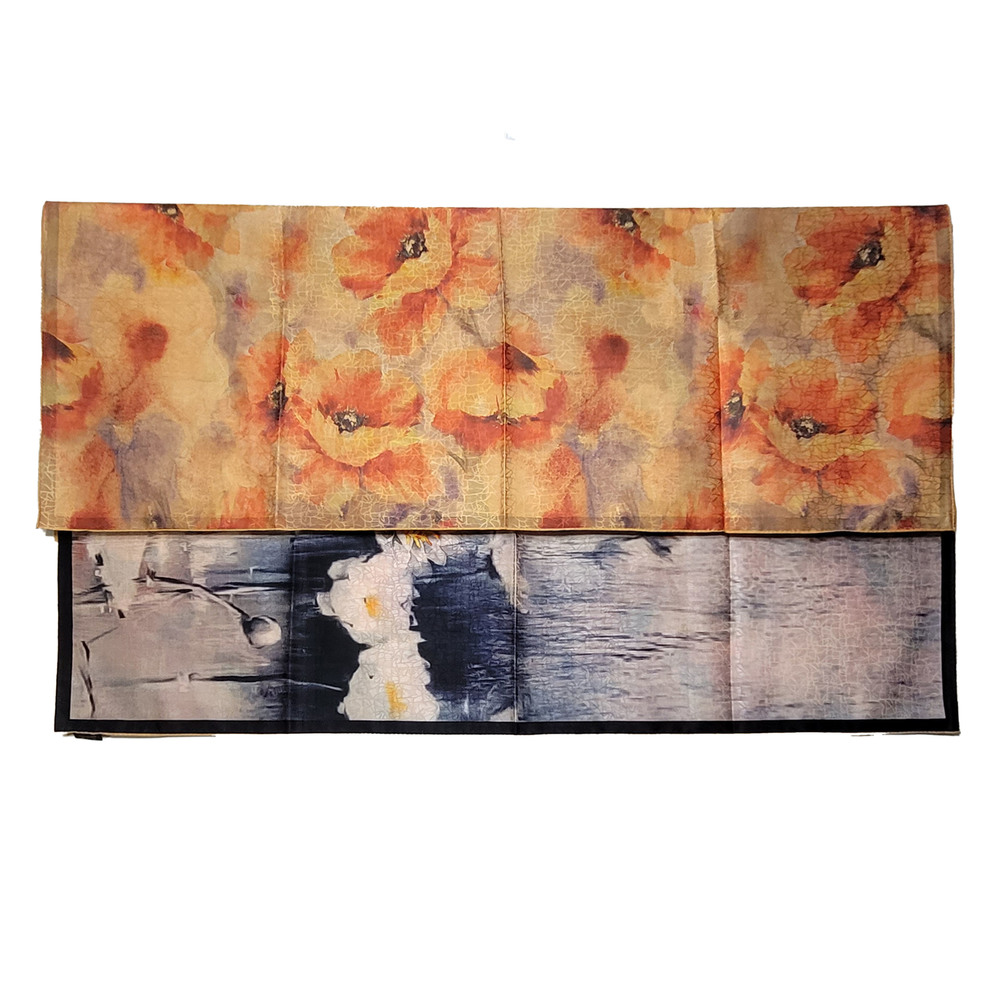 NWT Double Sided Silk Scarf 52"x52" Large Square Shawl Wrap XiangYunSha 3653 - Picture 8 of 8